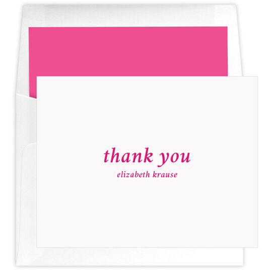 Simple Thank You Folded Note Cards - Raised Ink